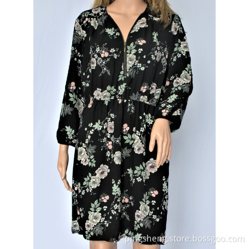 Women Printed Long Sleeve Dress